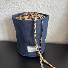 Caudalie x Balzac Paris Leoprint Denim Pouch Kosmetiktasche NEU OVP