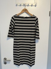 Me&i Jerseykleid, schwarz, beige Streifen, mit Taschen, Gr. 38