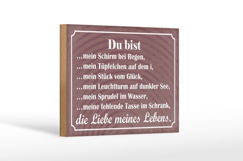 Holzschild spruch 12x18 du - holzschild, cm