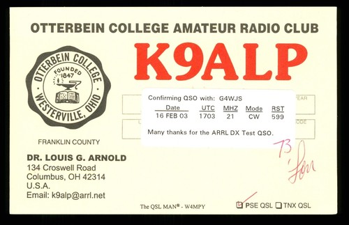 Qsl card radio - card, k9alp