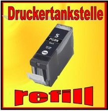 befüllt orig. CANON PIXMA iP3300 iP4200 iP5200 MP500 MP510 PGBK 5 black refill