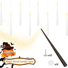 12 Stück Flammenlose LED Kerze mit Zauberstab Fernbedienung und Timerfunktion