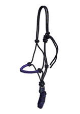 German Riding  Knotenhalfter -Set " Mila " schwarz- lila Halfter + Strick 2m neu