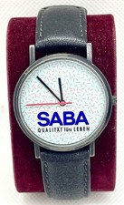 SABA FREIBURG HIFI UHR vintage 80s Werbung Werbeartikel Merch läuft Schwarzwald