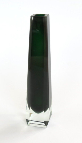Vintage block glas kunst vase - block,