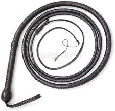Indiana Jones Style Bullenlederpeitsche Bullwhip in Schwarz, 3FT-10FT