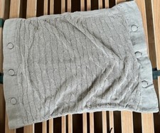 Kissen Hülle Strick Leinen 41x34cm Beige Knopfleiste Landhaus