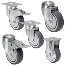 Apparaterolle Lenkrolle Transportrolle Bockrolle Bremse Rückenloch Platte TPE