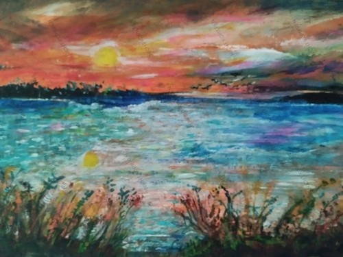 Bild natur handgemalt unikat - bild,