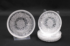 5x Kristallglas Untersetzer Konfekt Teller Set Wassertropfen Relief Vintage