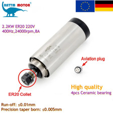 【DE】CNC Luftgekühlter Spindelmotor 2.2KW 220V Air Cooled Spindle Motor ER20 80mm