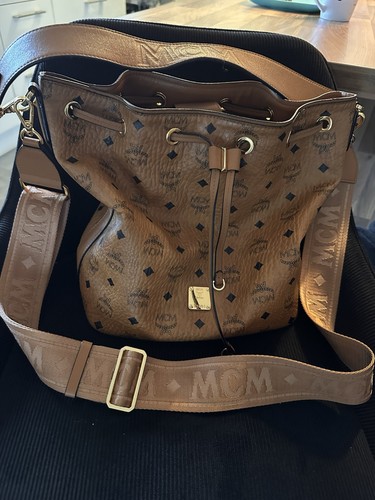 Mcm beuteltasche leder canvas - mcm,