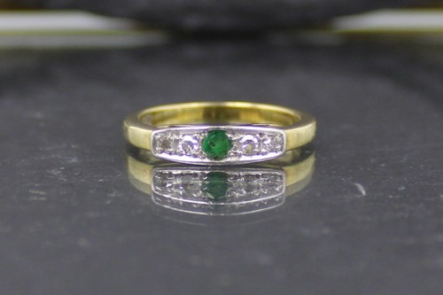 Emerald diamond gold ring - gold, in