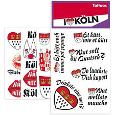 Tattoo Köln Motive Klebe Aufkleber Sticker Karneval Halloween Geburtstag neu