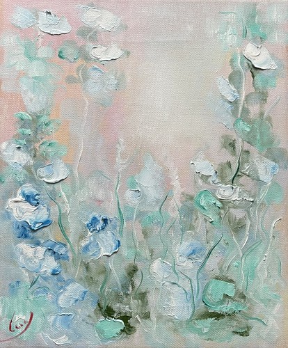 ölbild gemälde blumen - gemälde,