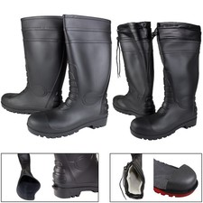 Gummistiefel S1P Arbeitsstiefel gefüttert Regenstiefel Matsch Garten Sicherheits