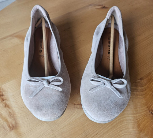 Tamaris ballerina veloursleder - ballerina,