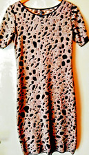 Marc Cain 36 Kurzarm- Sommerkleid, Feinstrick,  Beige-Schwarz , BW-44 cm,L-95 cm