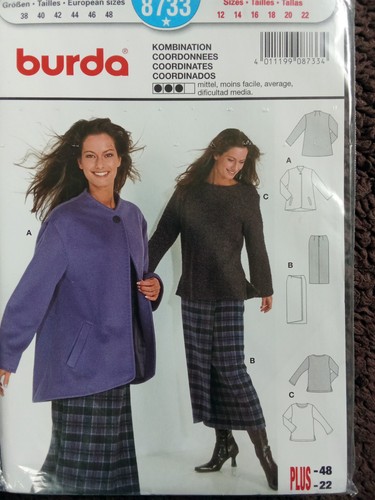Burda 8733 plus schnittmuster - burda,