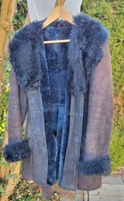 Vintage Wildledermantel Blau