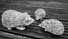 Steinfiguren "Igel Family"  frostfest Gartenfigur Deko Steinguss wetterfest  