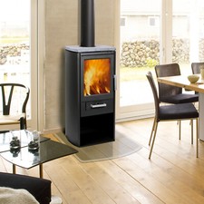 Varde Ovne Kaminofen Samsö Schwarz Speckstein Werkstattofen 5 kW Kamin Ofen