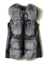 Damen weste fell silberfuchs - damen,