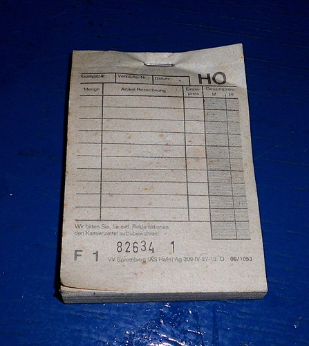 Original ddr kassenblock - ho,