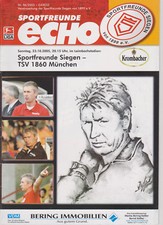 Programm  Sportfreunde Siegen - TSV 1860 München   2. Bundesliga  Saison 2005/06