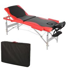 Massageliege Aluminium 3 Zonen Therapieliege schwarz/rot + Tasche Liege M01