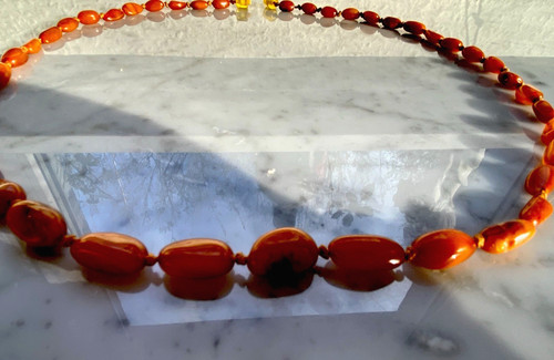 Antik bernsteinkette collier - antik,