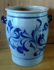 Blumenkübel XXLsalzglasierte Keramik Klassiker blaugrau Handarbeit