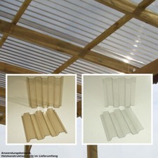 PVC Wellplatten 3x2,5 m, Lichtplatten Set hagelfest Trapezprofil, klar + bronze