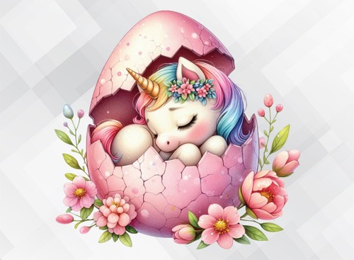 Blumen einhorn ostern wand - blumen,