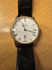 Armbanduhr Damenuhr Uhr Dreifuss & Co. Lederarmband Schwarz Gold