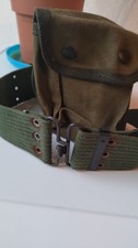 Super Rare US Army Military Pistol Belt 1978 LC-2 Nylon Brass Hardware M1953 USA