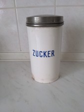 Alte Vorratsdose Zucker 30ger Jahre? Keramik mit Metalldeckel
