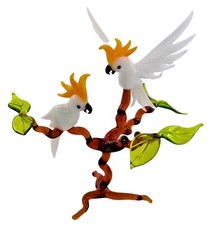 2 Kakadus auf Ast stehend Glasvogel Kakadu doppelt Vogel