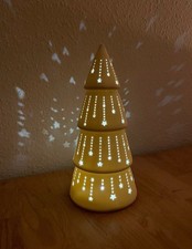 Weihnachtsdeko Baum Weiß Keramik LED Sterne Weihnachtsbaum Deko leuchtend licht