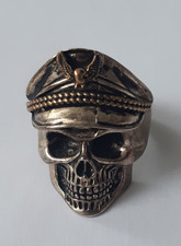 Fingerring Herren Totenkopf, verstellbar, gepunzt P369