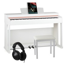 88 Tasten Digital Klavier Piano Set Bank Kopfhörer Schule Keyboard Weiß matt