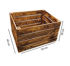 Holzkisten Weinkisten Obstkisten Geflammt 50x40x30 Cm