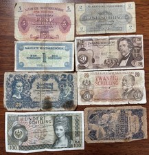 8 alte Banknoten aus