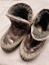 MOU  Damen Stiefel  Boots grau Camouflage 38/39 Fellschuhe Velourleder 