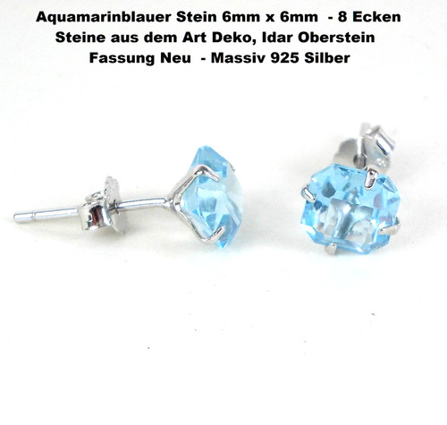 Aquamarin farbiger ohrstecker - aquamarin,