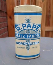 Alte Blechdose * R. PAPE Malz-Fabrik Nordhausen * Bonbons * Fabrikansichten