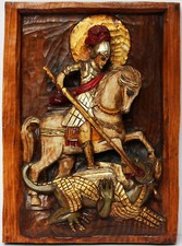 Wandrelief Holz handgeschnitzt