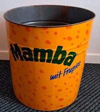 Blechtonne Werbung Reklame Mamba Storck 70er Jahre  Sammler H 36cm Ø33cm