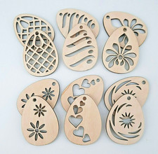 Ostereier Anhänger gemustert Holz zum Basteln Dekorieren Verzieren Ostern DIY