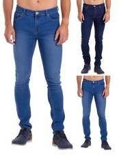 Herren Skinny Fit Jeans gerades Bein Denim Hose Pants Big Tall alle Taillengrößen